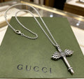 Gucci Interlocking G Winged Key Pendant Necklace